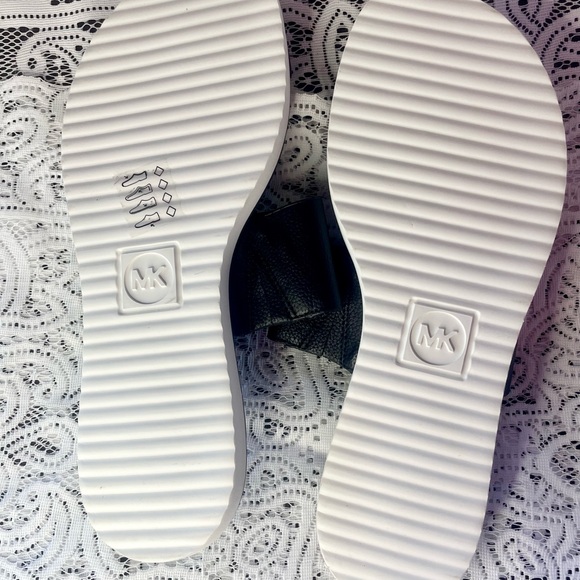 SALE Michael Kors Black MK Slide Sandals - Picture 4 of 4